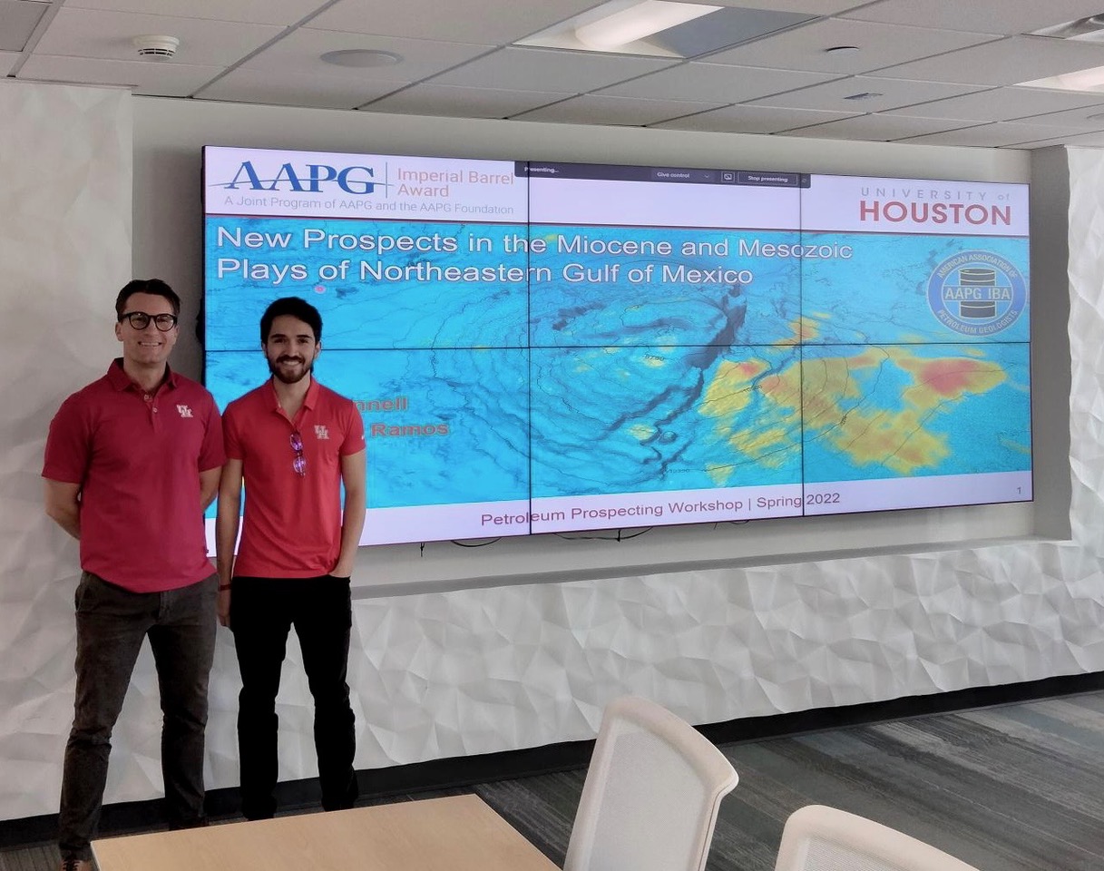 J.D. McConnell and Juan Pablo Ramos presented their project area for the Petroleum Prospecting class, spring 2022 