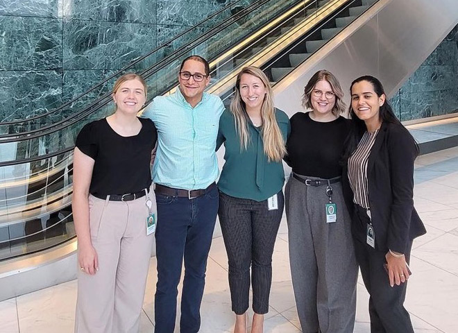 CBTH PhD student Daniella Easley (second from right) and her fellow summer 2022 interns at Hess