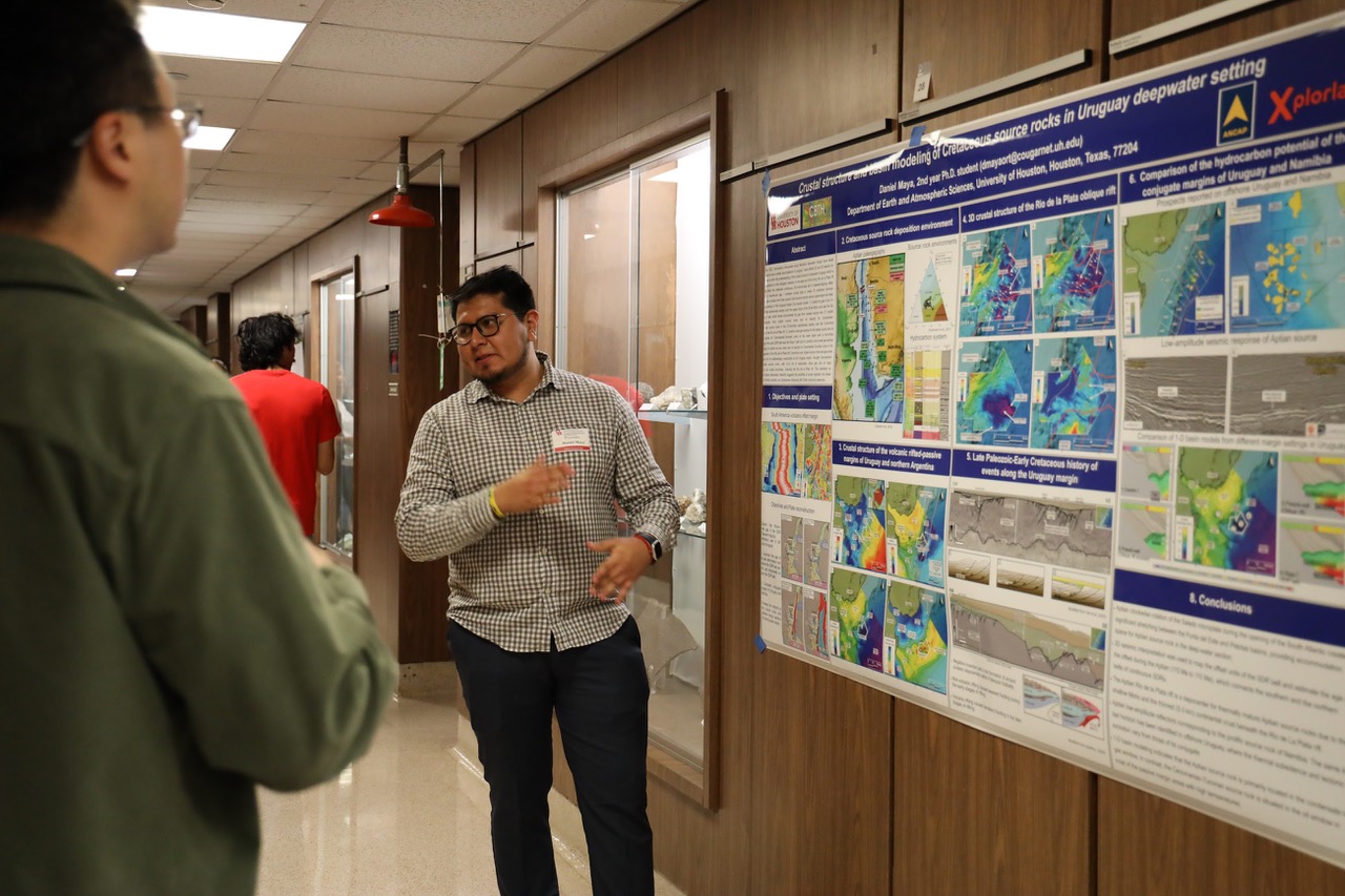 Daniel Maya presents at UH EAS Student Research Day 2025.