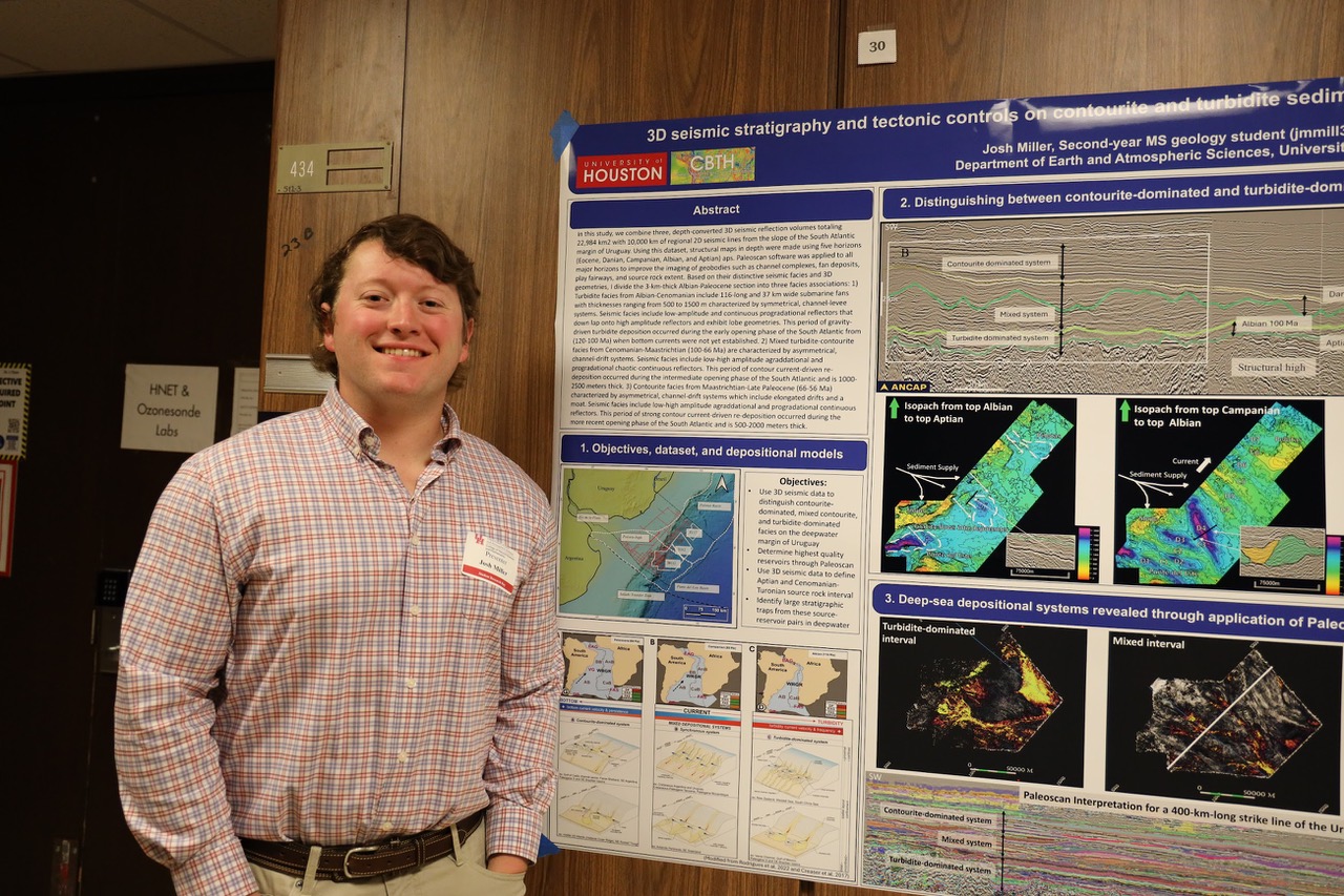 Josh Miller presents at UH EAS Student Research Day 2025.
